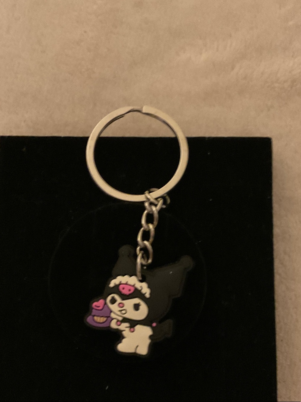 Sanrio Kuromi Black Pink Key & Card Holder Charm